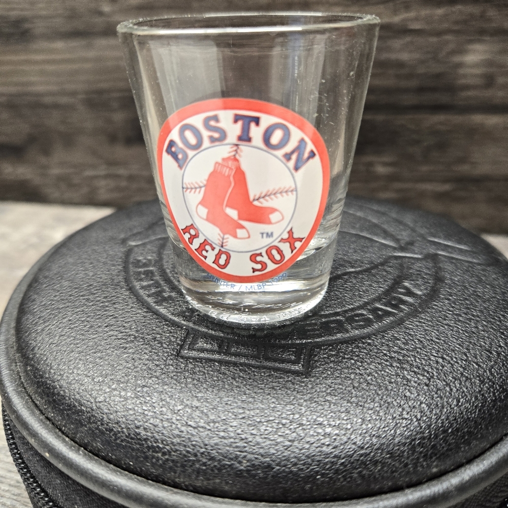 Vintage Boston Red‎ Sox Traditional Style/Size Clear  Logo Shot Glass
